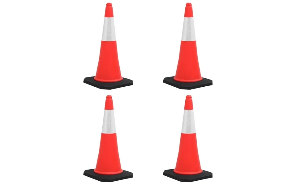 Trafikkegler 4 Stk. Med Refleks Og Tung Bund 75 Cm