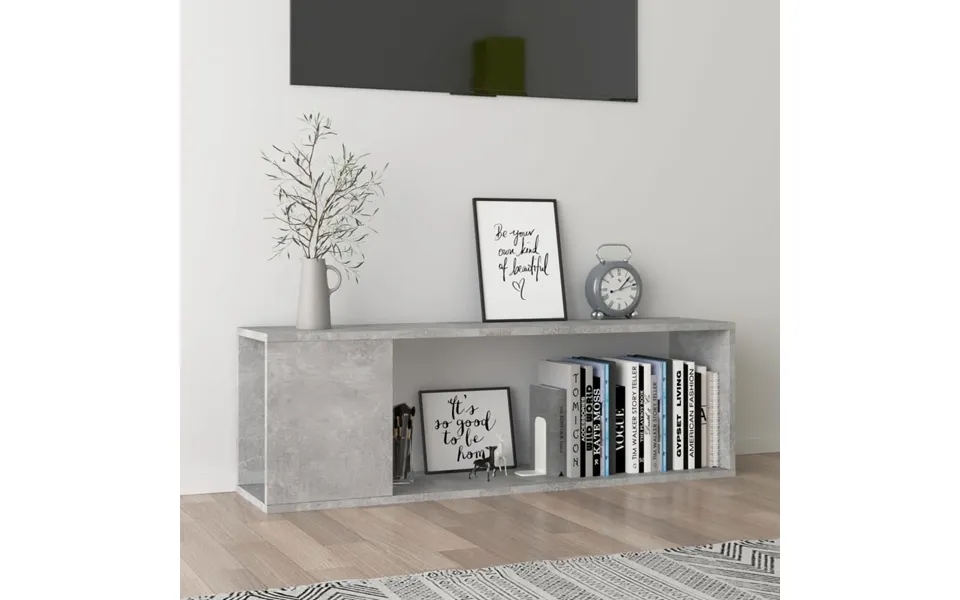 Tv-bord 100x24x32 Cm Konstrueret Træ Betongrå