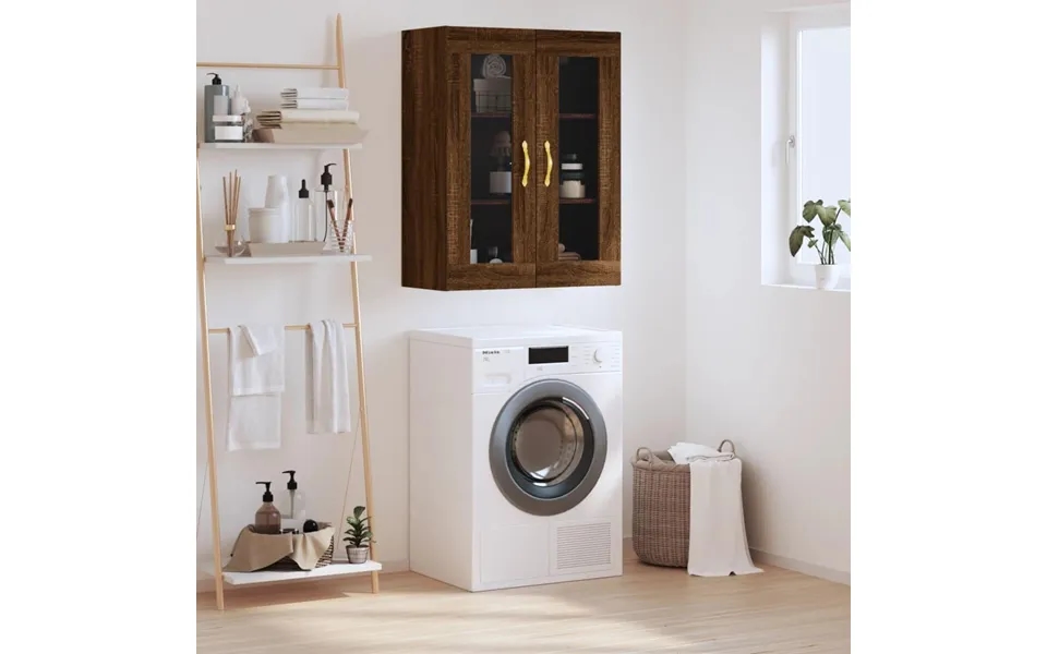 Væghængt Skab 69,5x34x90 Cm Konstrueret Træ Brun Egetræsfarve