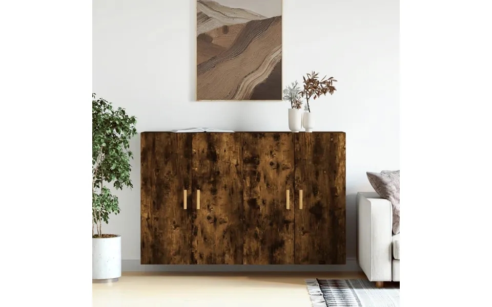 Vægskabe 2 Stk. Konstrueret Træ Røget Egetræsfarve