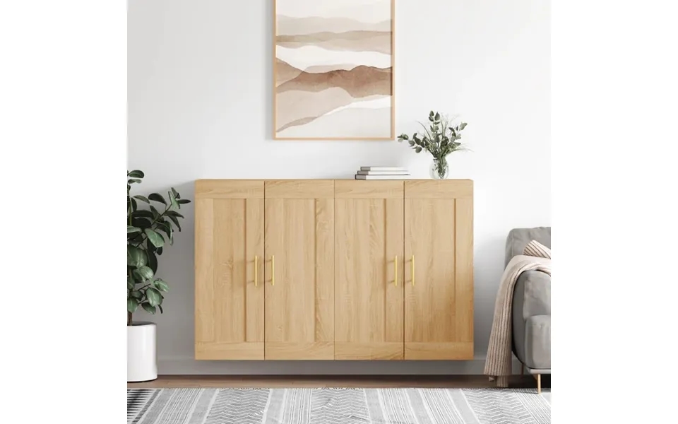 Vægskabe 2 Stk. Konstrueret Træ Sonoma-eg