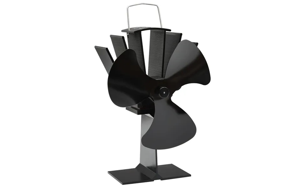 Varmedrevet Ovnventilator 3 Blade Sort