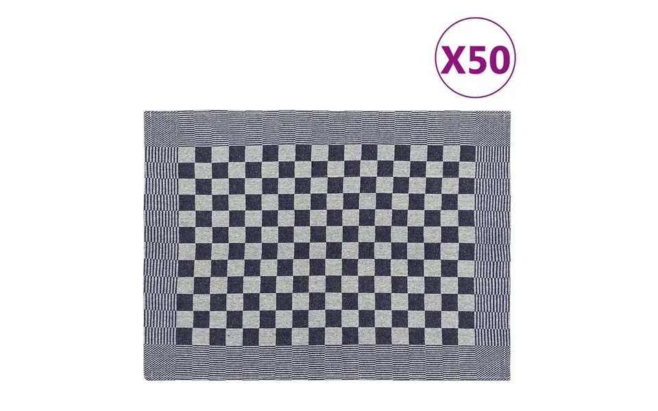 Viskestykker 50 Stk. 50x70 Cm Bomuld Blå Og Hvid