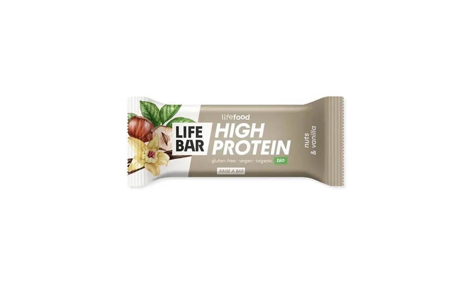 Lifebar Proteinbar Nødder Vanilje - Øko Og Glutenfri
