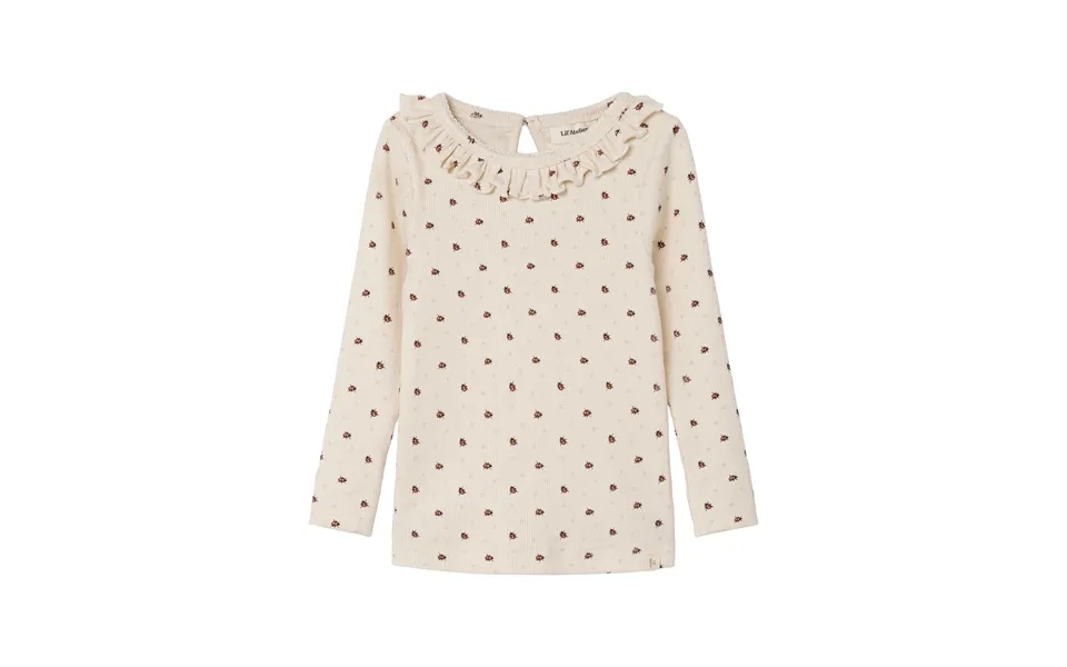 Lil Atelier Gago Kna Slim Top Med Mariehøne - Whitecap Gray