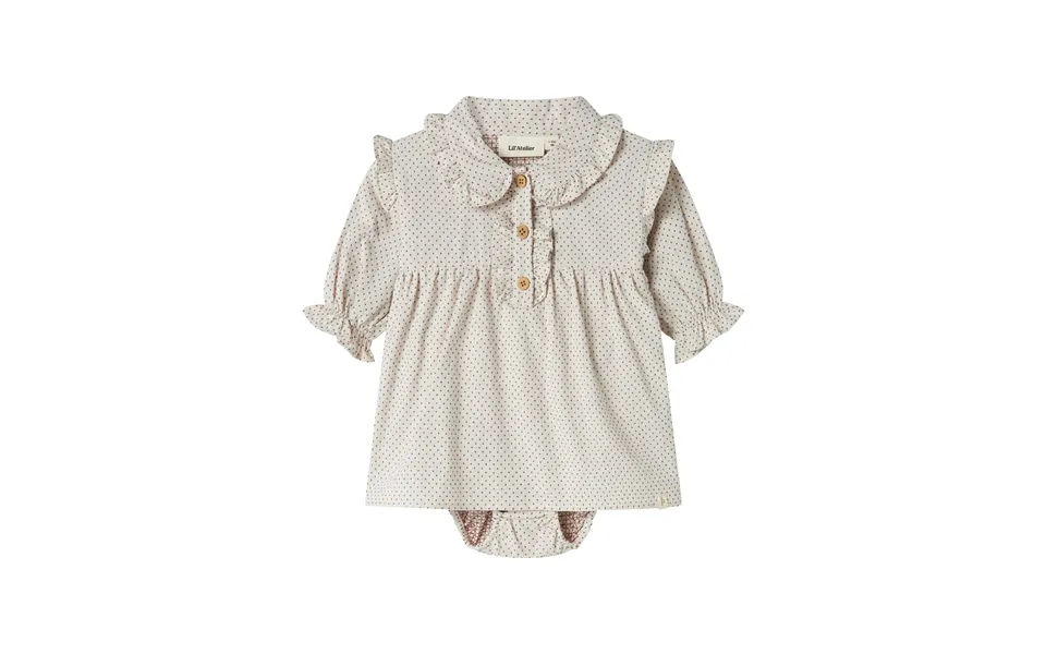 Lil Atelier Olena Ls Loose Body Dress - Pastel Parchment