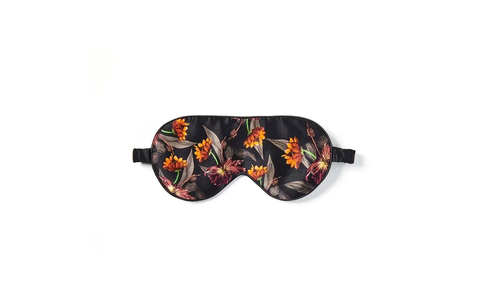 Fan Palm Eye Mask Black Hibiscus 100% Mulberry Silk