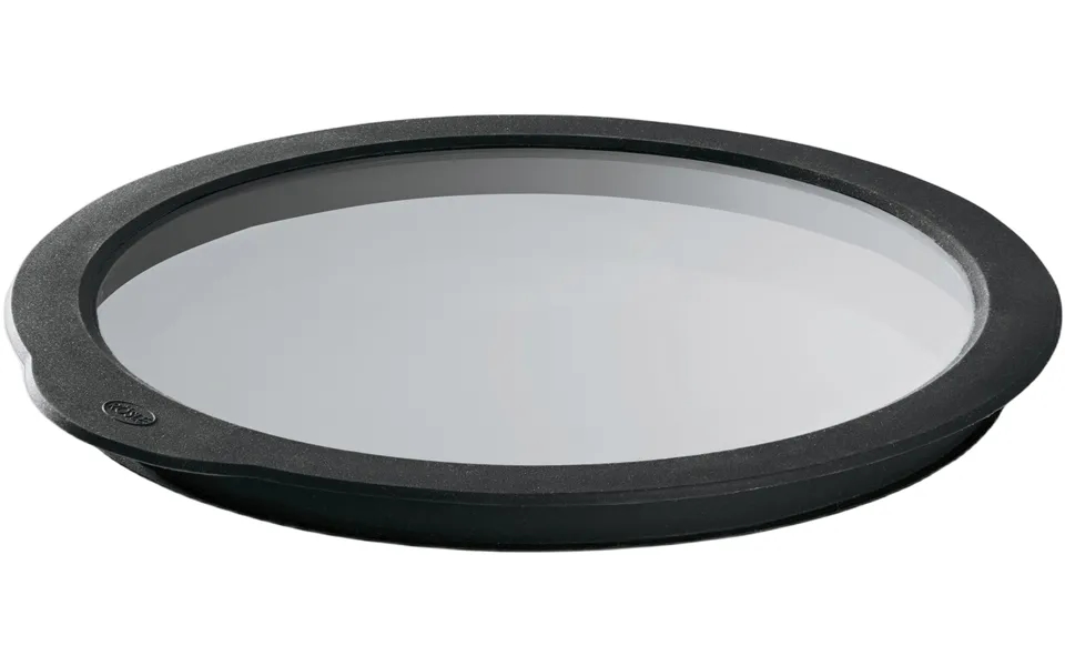 Glaslåg 20 Cm Klar Sort Glas Silikone