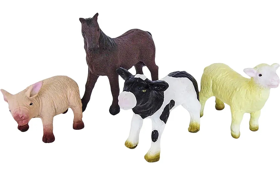 Green Rubber Toys Bondegårdsdyr - Sæt Med 4