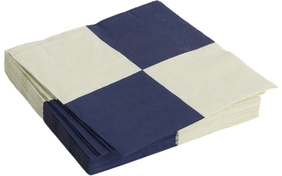 Pattern Napkinsset Of 20 Lunch-off-white And Dark Blue L Check