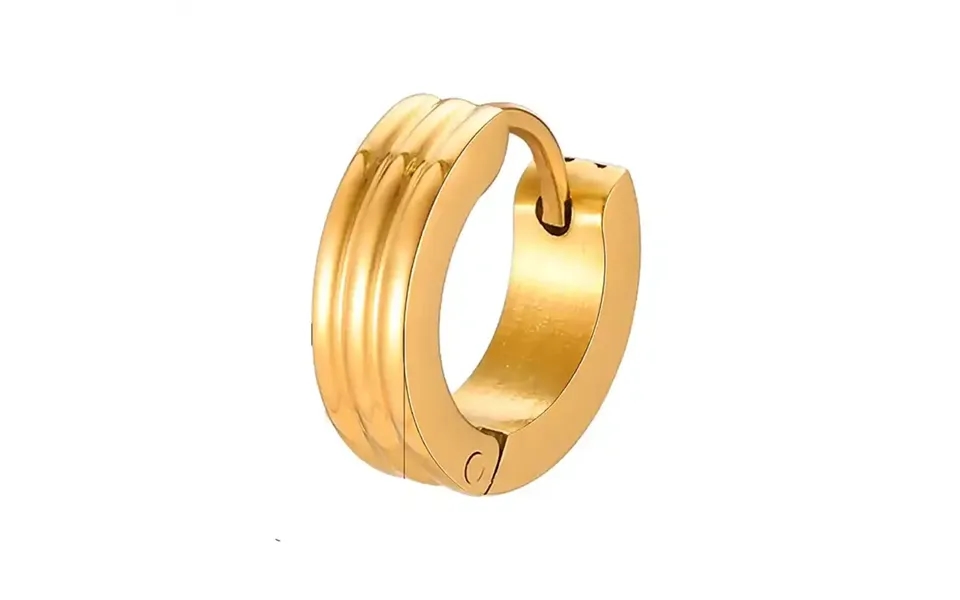 Golden Ridge Hoop - Eksklusiv Herreørering I Forgyldt Stål