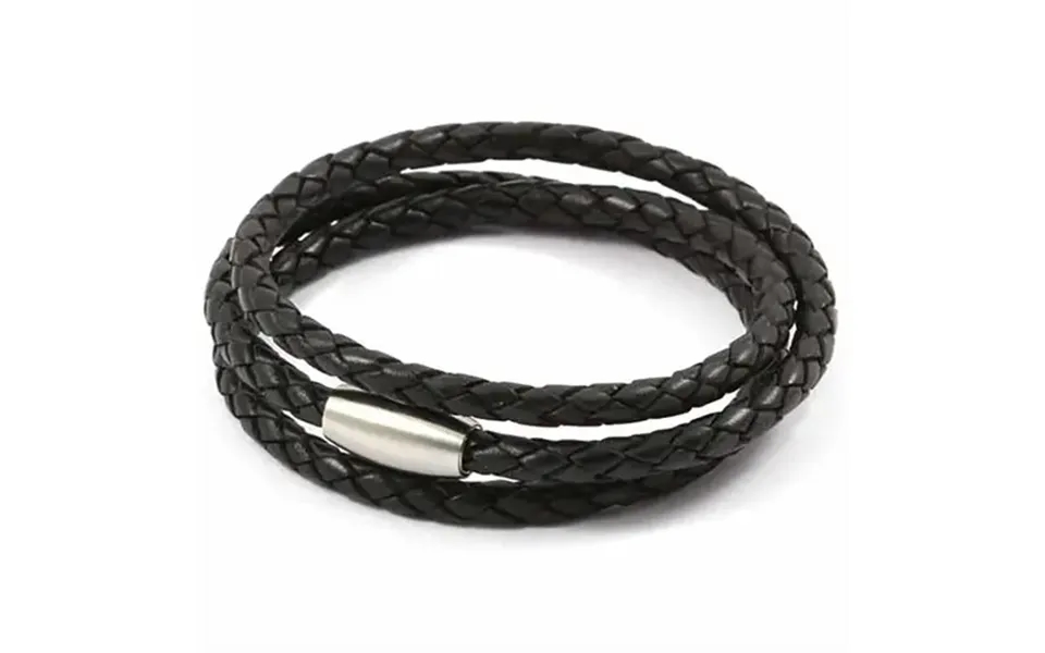 Læderarmbånd Trible Steel