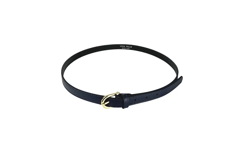 Klassisk Ægte Læderbælte Mørkeblå Tynd