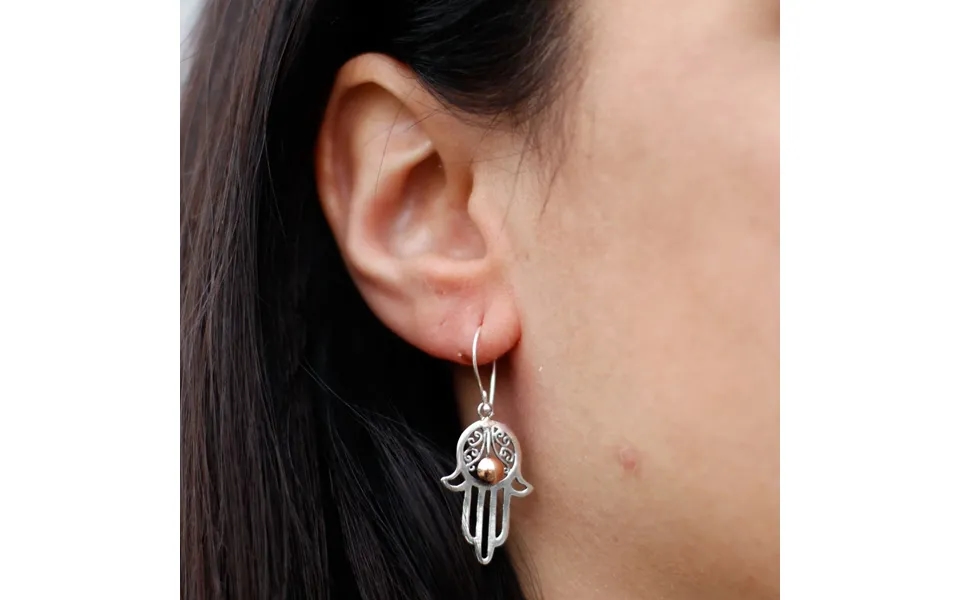 Håndlavede Hamsa-øreringe - Sølv & Guld