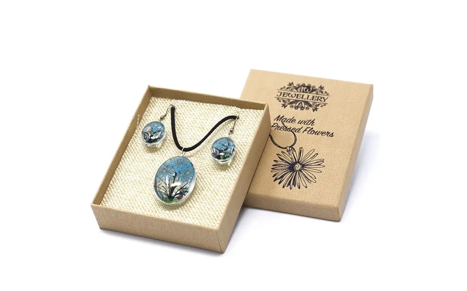 Livets Træ Sæt - Pressede Blomster Blågrøn