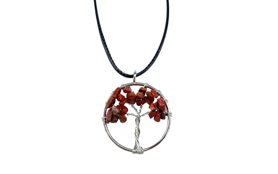 Livets Træ-vedhæng - Rød Jaspis