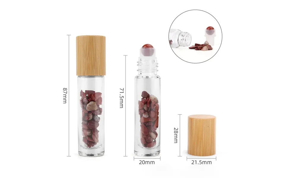 Roll-on Flaske Til Æteriske Olier Rød Jaspis Trælåg 5 Ml