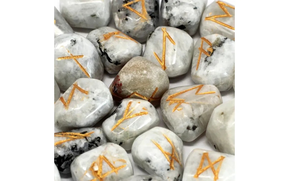 Runestenssæt I Pose Regnbue-månesten