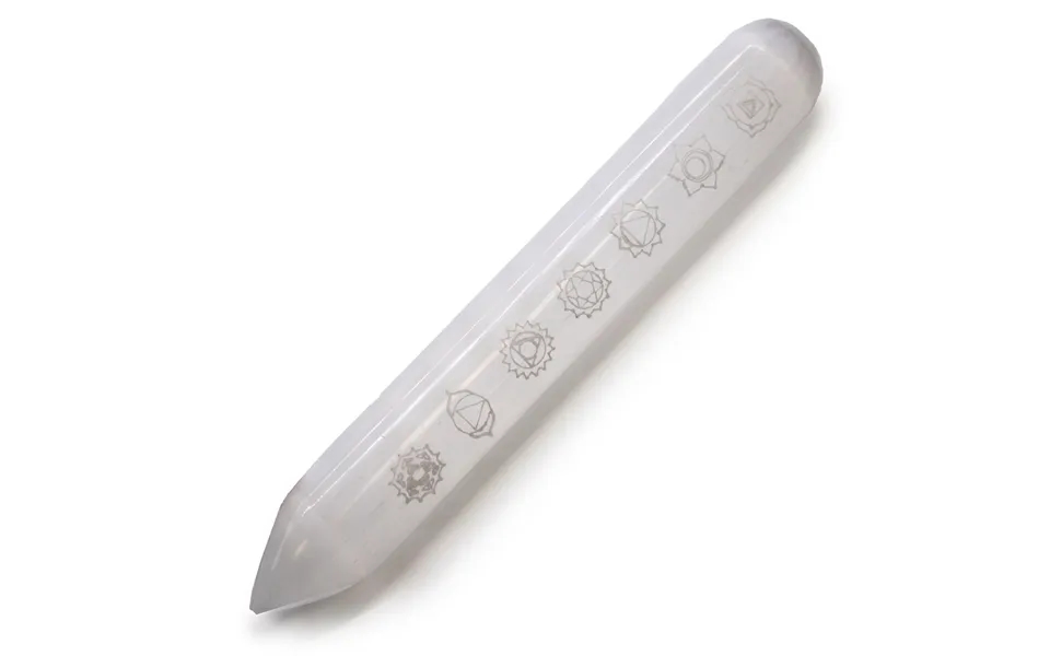 Selenitstav 7 Chakra Spids I Én Ende 1416 Cm