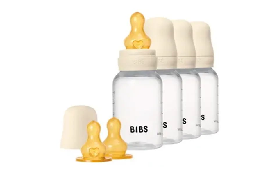 Bibs Baby Bottle Round Latex 150 Ml Ivory - 4 Stk.