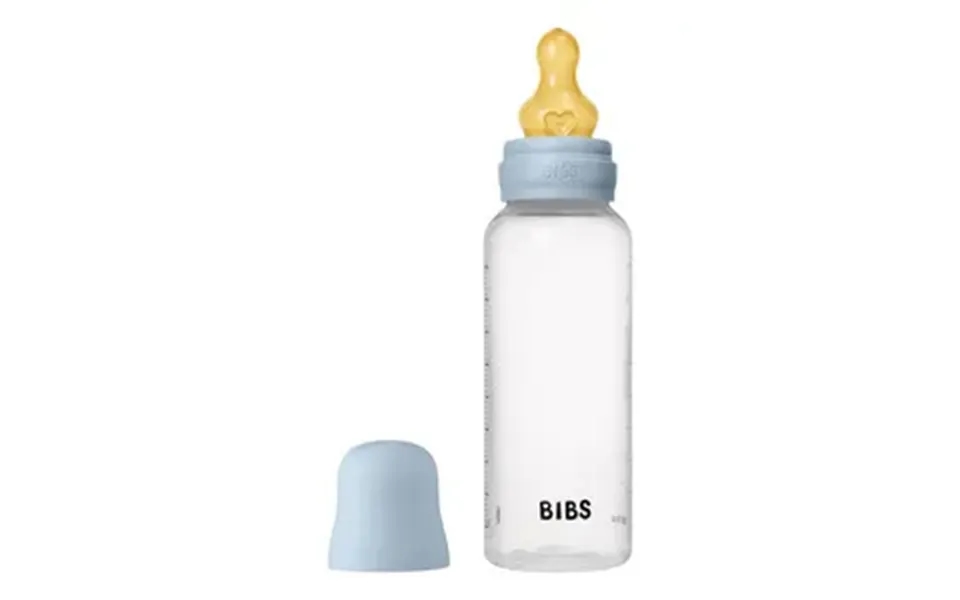 Bibs Baby Bottle Round Latex 270 Ml Medium Flow Baby Blue - 1 Stk