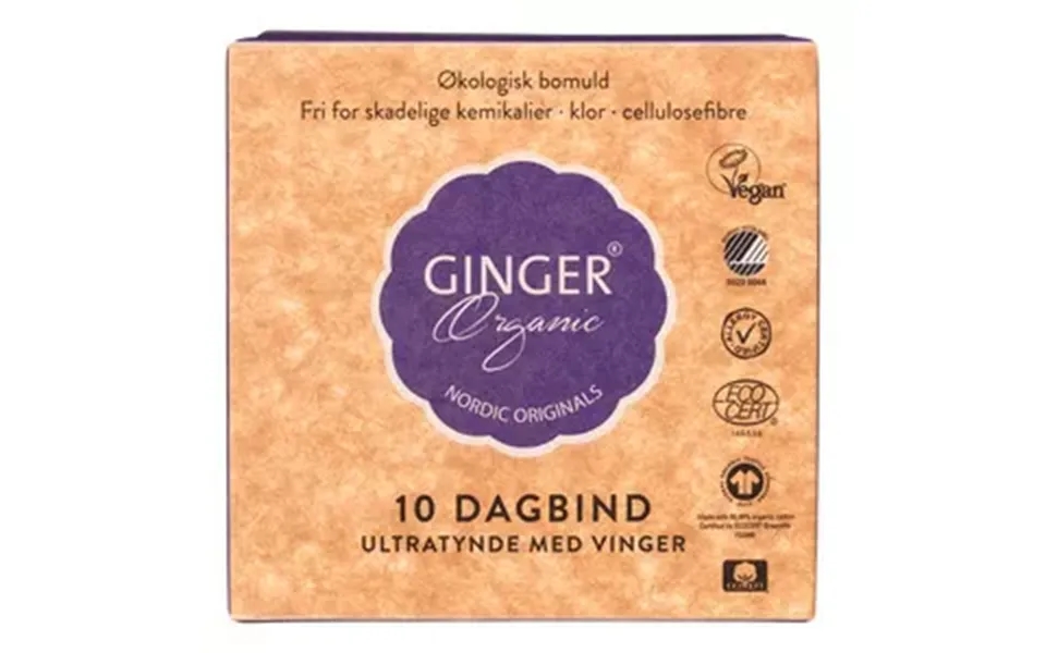 Ginger Organic Dagbind M. Vinger - 10 Stk