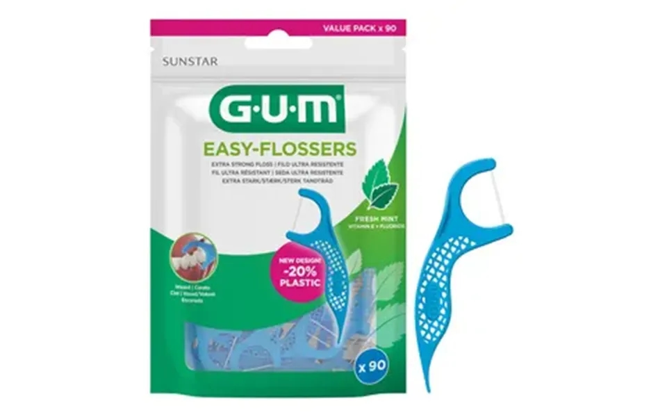 Gum Easy Flossers Tandtråd M. Flourid - 90 Stk.