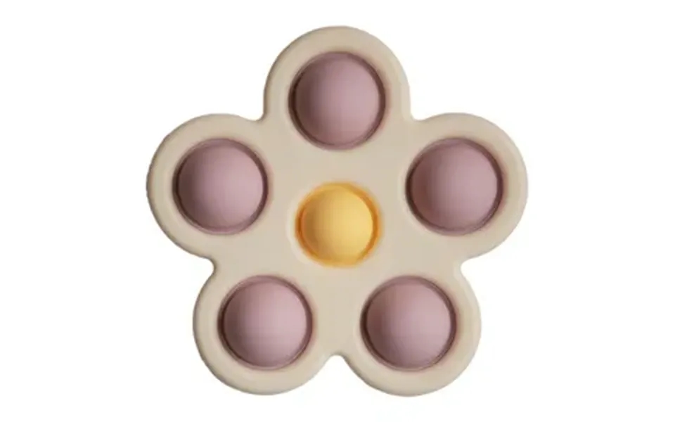 Mushie Flower Press Toy - Soft Lilac Pale Daffodil Ivory