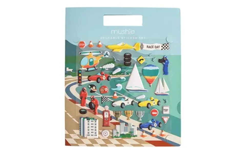 Mushie Reusable Sticker Set - Race Cars