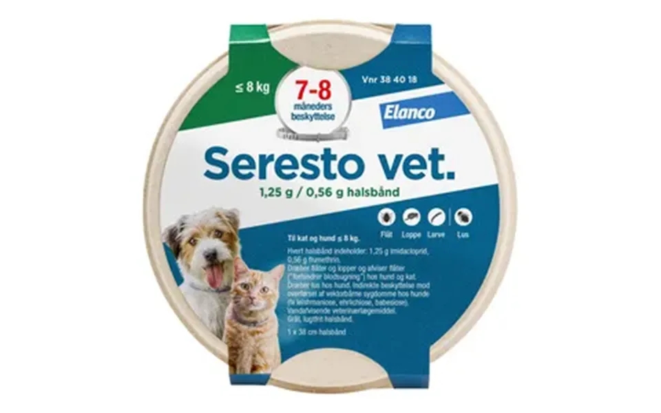 Seresto Vet Flåthalsbånd Til Kat Hund - 0-8 Kg
