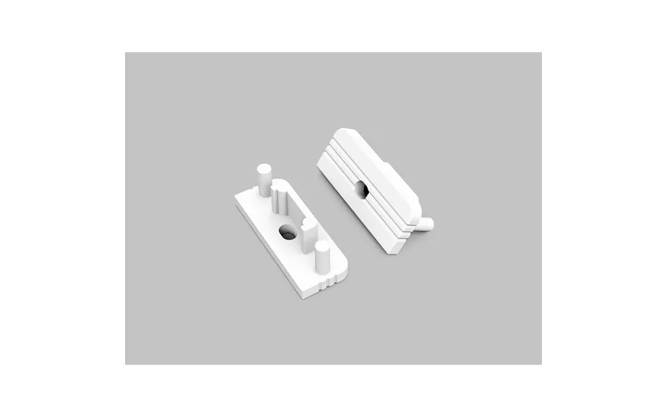 1 Stk. Endestykke Surface10 Gen2 - Med Hul, Hvid