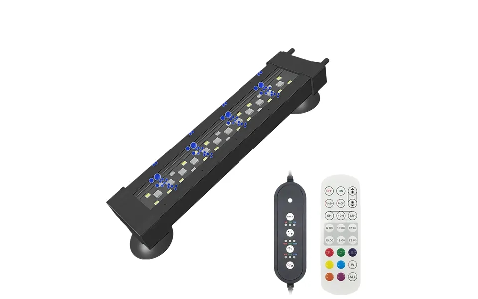 20cm Akvarie Armatur - 8w, Kan Bruges Med Luftpumpe, Rgb Nw, Ip68