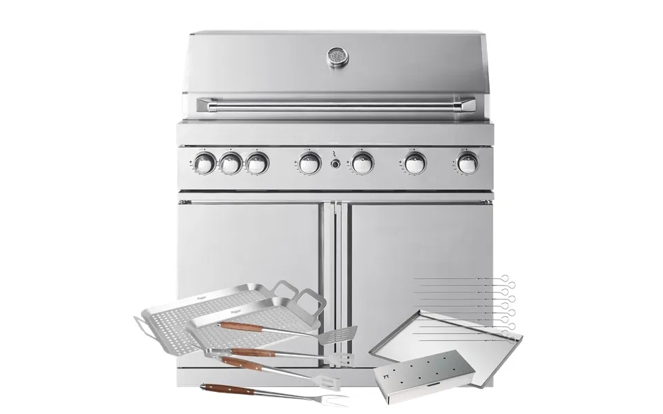 Stainless Collection - Fritstående Gasgrill Med 6 Blus Og Infravarme