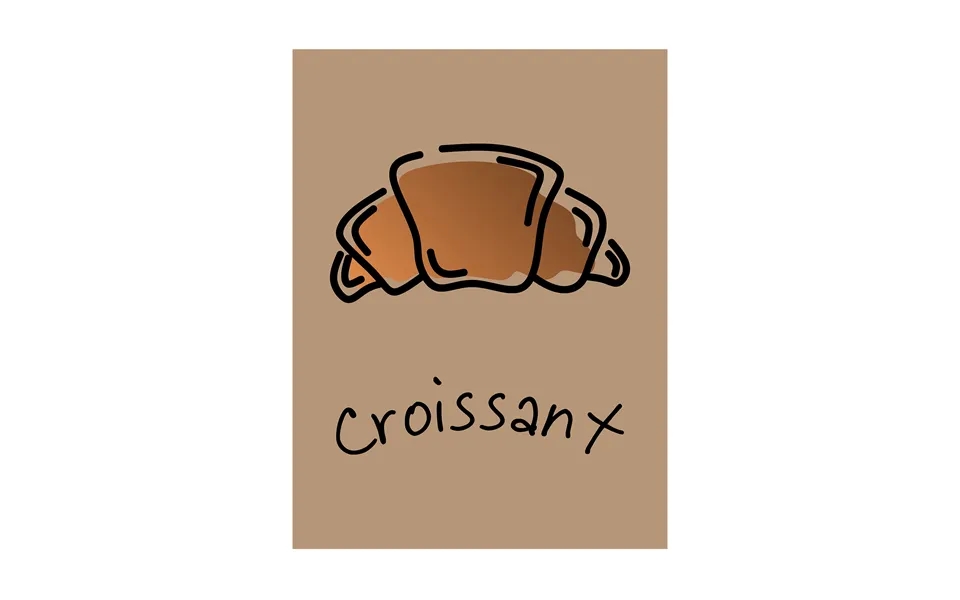 Plakat Croissant Brunlig. 30 X 40 Cm.