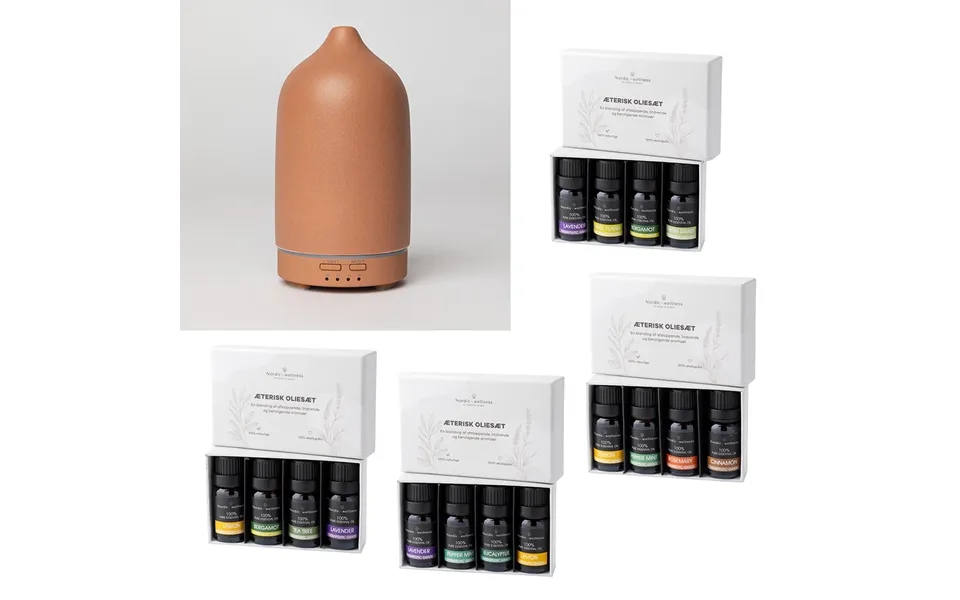 Aromapakke Diffuser I Terracotta 4 Stk. Oliesæt