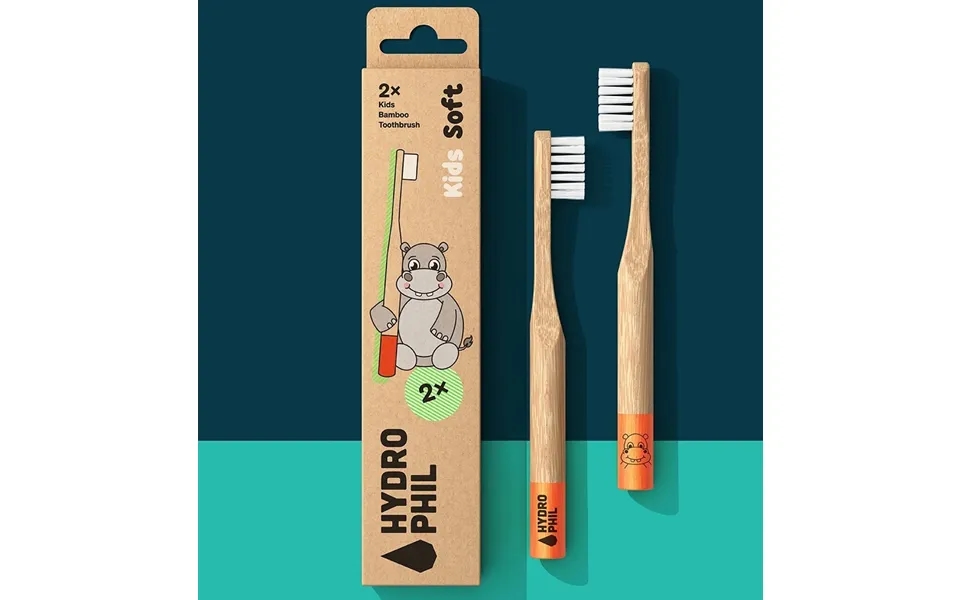 Hydrophil - 2-pak Bambus Tandbørster Børn