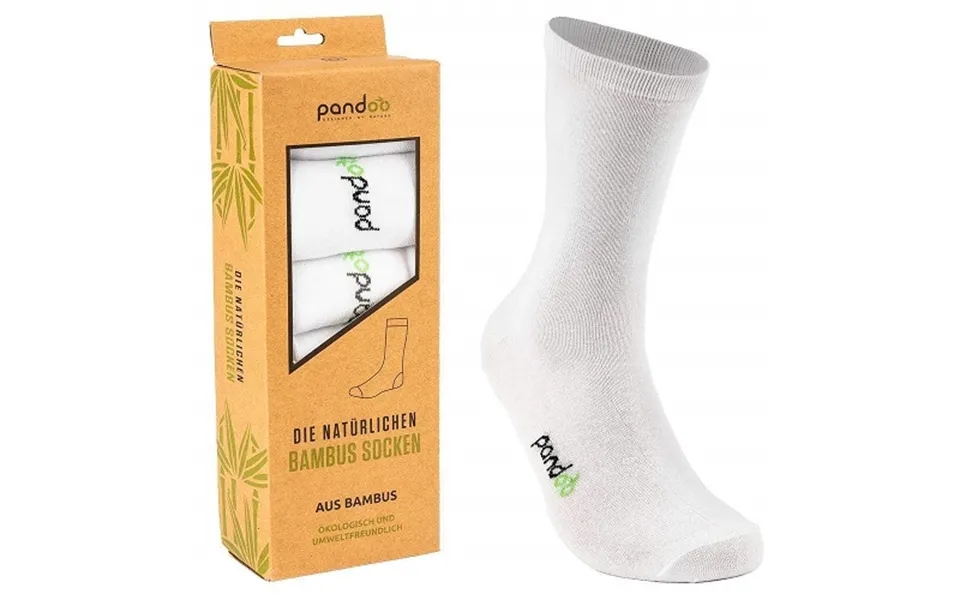 Pandoo - Hvide Bambus Herrestrømper I Str. 43-46