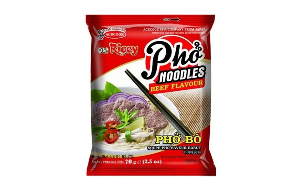 Acecook Instant Rice Noodle Beef 70 G. - Instant Nudler & Kopnudler