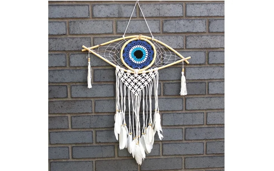 Drømmefanger Med Evil Eye Beskyttende Macramé Dekoration - Dekoration