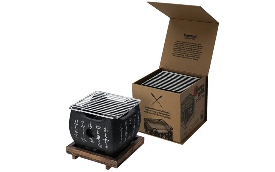 Konro Grill Net & Wooden Base 12x12x11cmh Gy-rh003 - Wok, Grill Og Gasblus