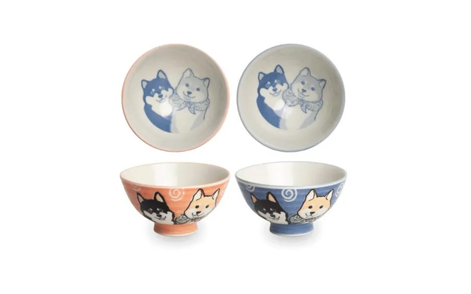 Risskålesæt Shiba Mønster 2 Dele Ø12 Cm. - Service