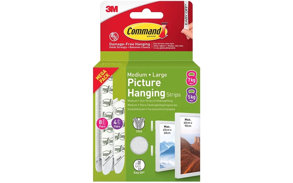 3m Command Billedeophængning Strips Value Pack Medium Large