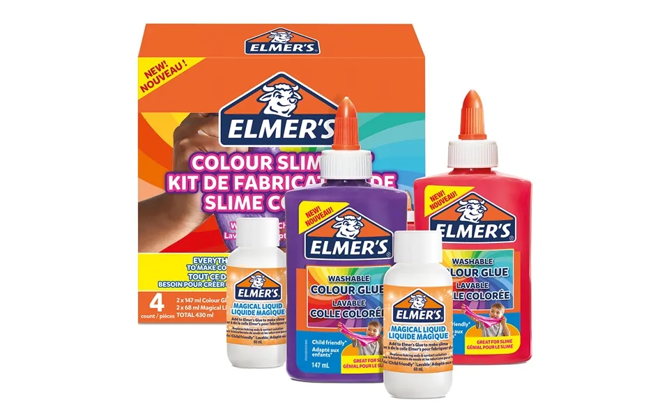 Elmers Colour Slime Sæt 4 Stk