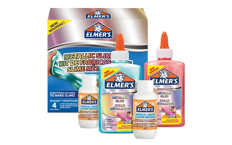 Elmers Metallic Slime Kit Sæt 4 Stk