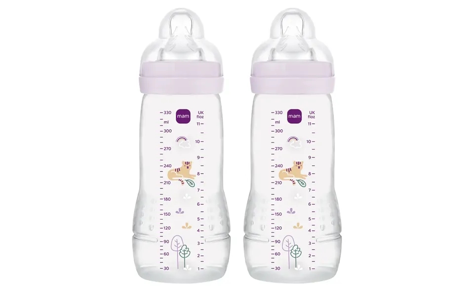 Easy Active Baby Bottle 330ml 2pk Pink