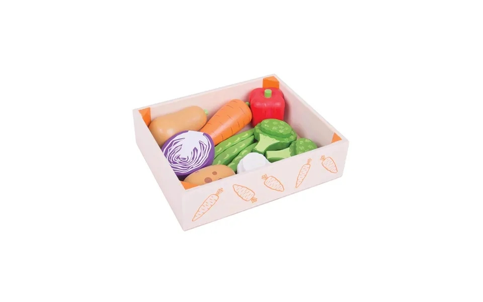Bigjigs Wooden Box With Vegetables 12 Pcs.