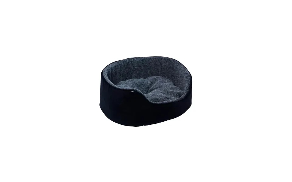 Dogman Pet Bed Sherpa High Rim Black Medium 60x48x23cm