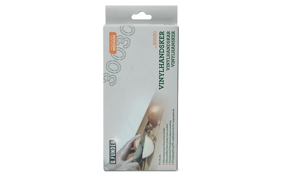 G.funder Vinyl Handsker Str. Medium - 50 Stk Pr Pakke