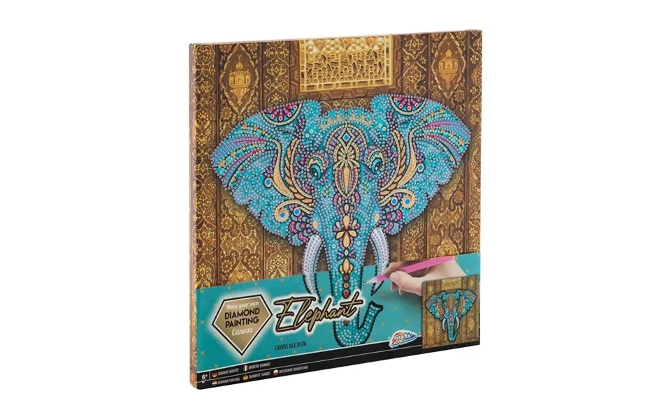 Grafix Diamond Painting On Canvas Elephant 30 X 30 Cm