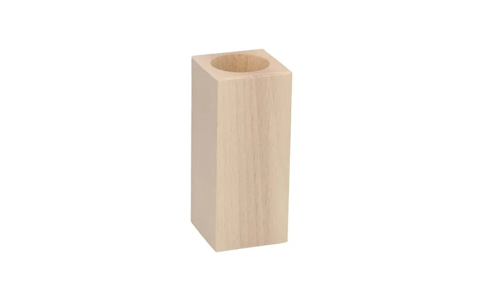 Playwood Tea Light Holder Square Beech Wood 13cm